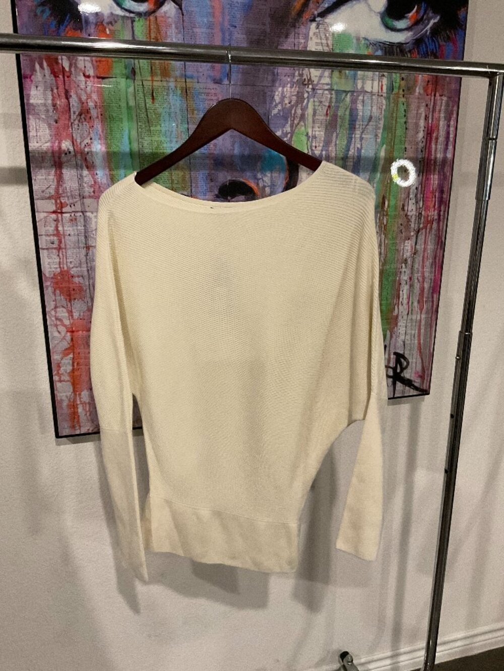 NWT Banana Republic Colleta Ribbed Off Shoulder Sweater Ivory XS